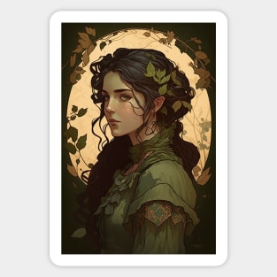 Raven Haired Irish Girl Sticker